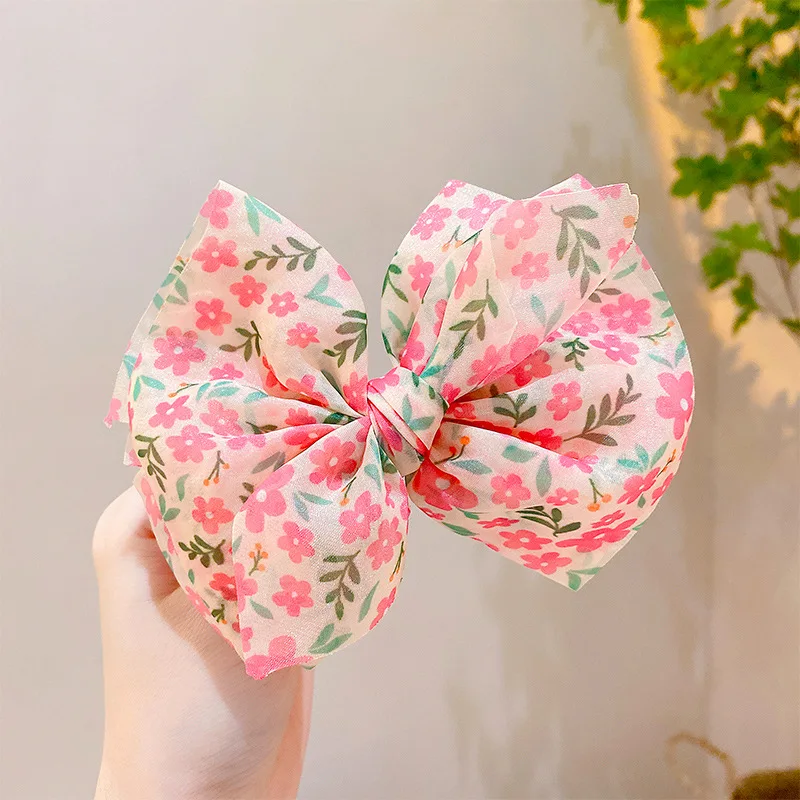Horquillas para niña con estampado y lazo, accesorios del pelo - imagen 5