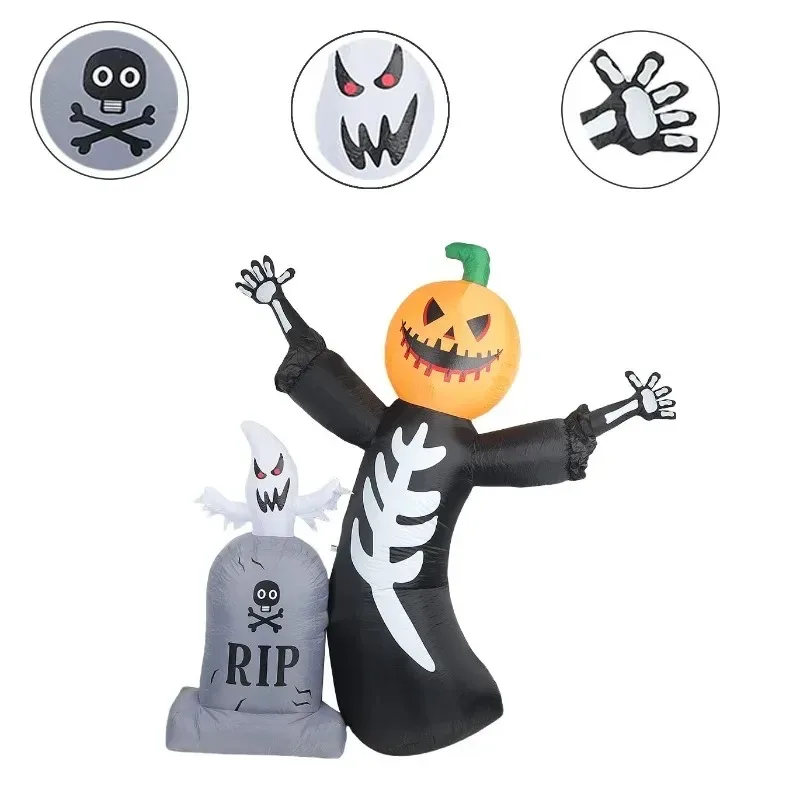 Decoración inflable de Halloween con calabaza, fantasma y LEDs - imagen 5