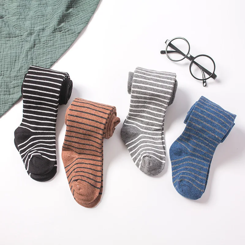 Pantimedias a rayas elásticas para niñas – medias cálidas - imagen 3