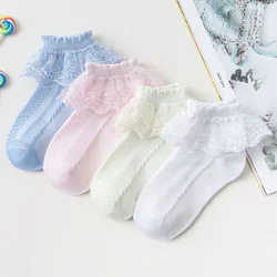 Calcetines de encaje para niña - Algodón suave bordado