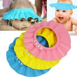 Gorro de ducha para bebé impermeable ajustable, protector cabello