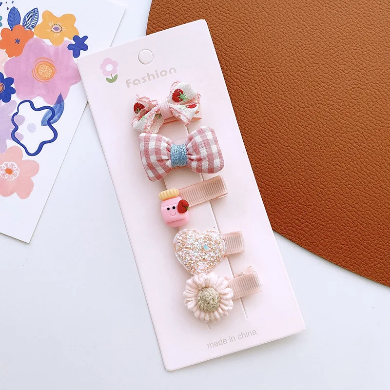 Horquillas para bebé con lazos cubiertos, clips seguros de niña - imagen 5