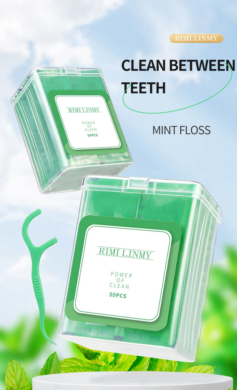 Palillo de hilo dental individual con envoltorio
