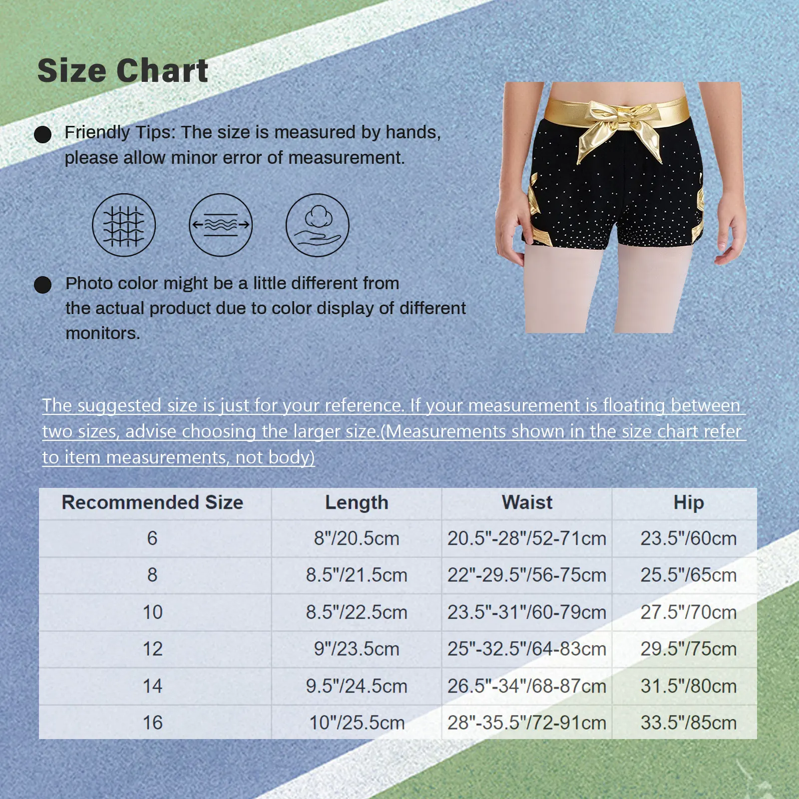 Pantalones cortos deportivos para danza y gimnasia con lazo - imagen 5