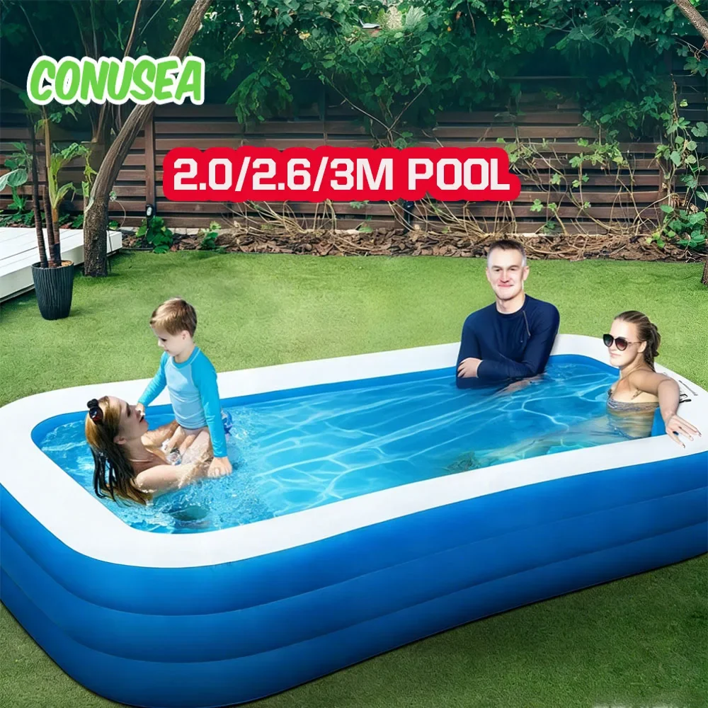 Piscina inflable rectangular de PVC para toda la familia - imagen 3