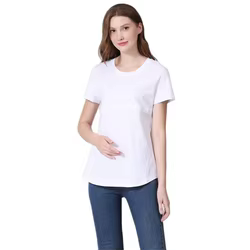 Camiseta de lactancia en algodón con cremallera horizontal posparto