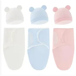 Saco de dormir para recién nacido con manta anti patadas y gorro