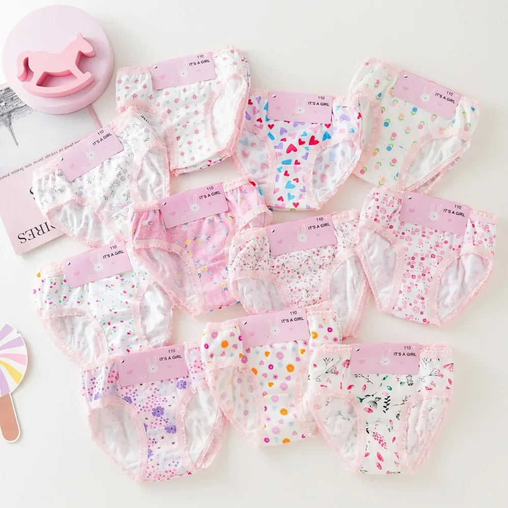 Braguitas de algodón niña con estampado floral suave