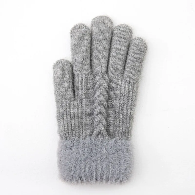 Guantes de invierno gruesos doble capa en lana a prueba del viento - imagen 3