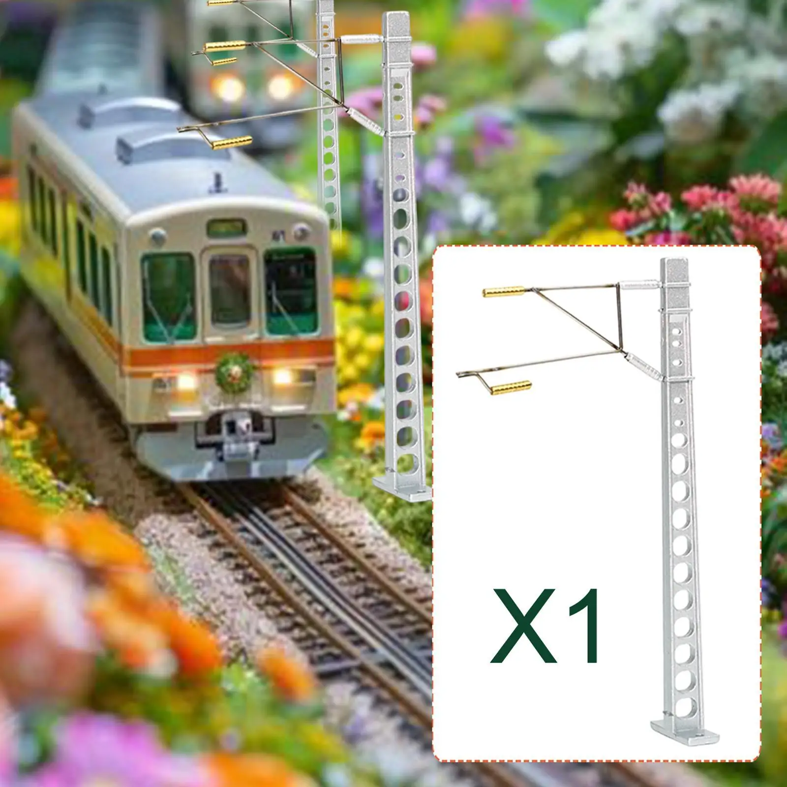 Poste de toma de tierra para trenes escala HO – Soporte metálico - imagen 2