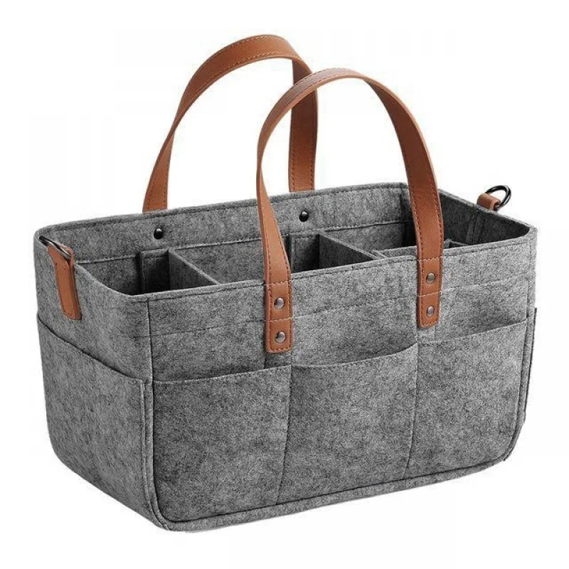 Bolsa de pañales de fieltro para cambiador con asa – Organizador - imagen 5
