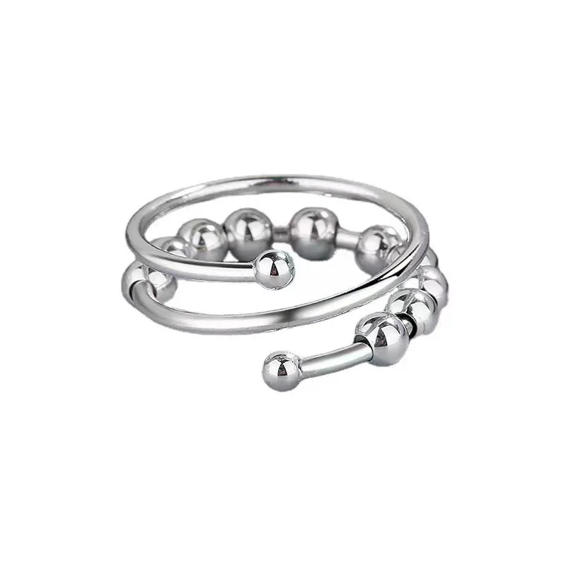Anillo antiestrés giratorio de acero inoxidable ajustable - imagen 5