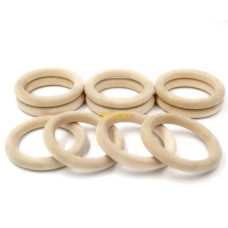Anillo de dentición de madera natural para bebés, seguro y apto diario - imagen 5