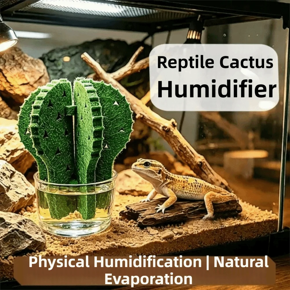 Humidificador para reptiles con diseño de cactus decorativo - imagen 5
