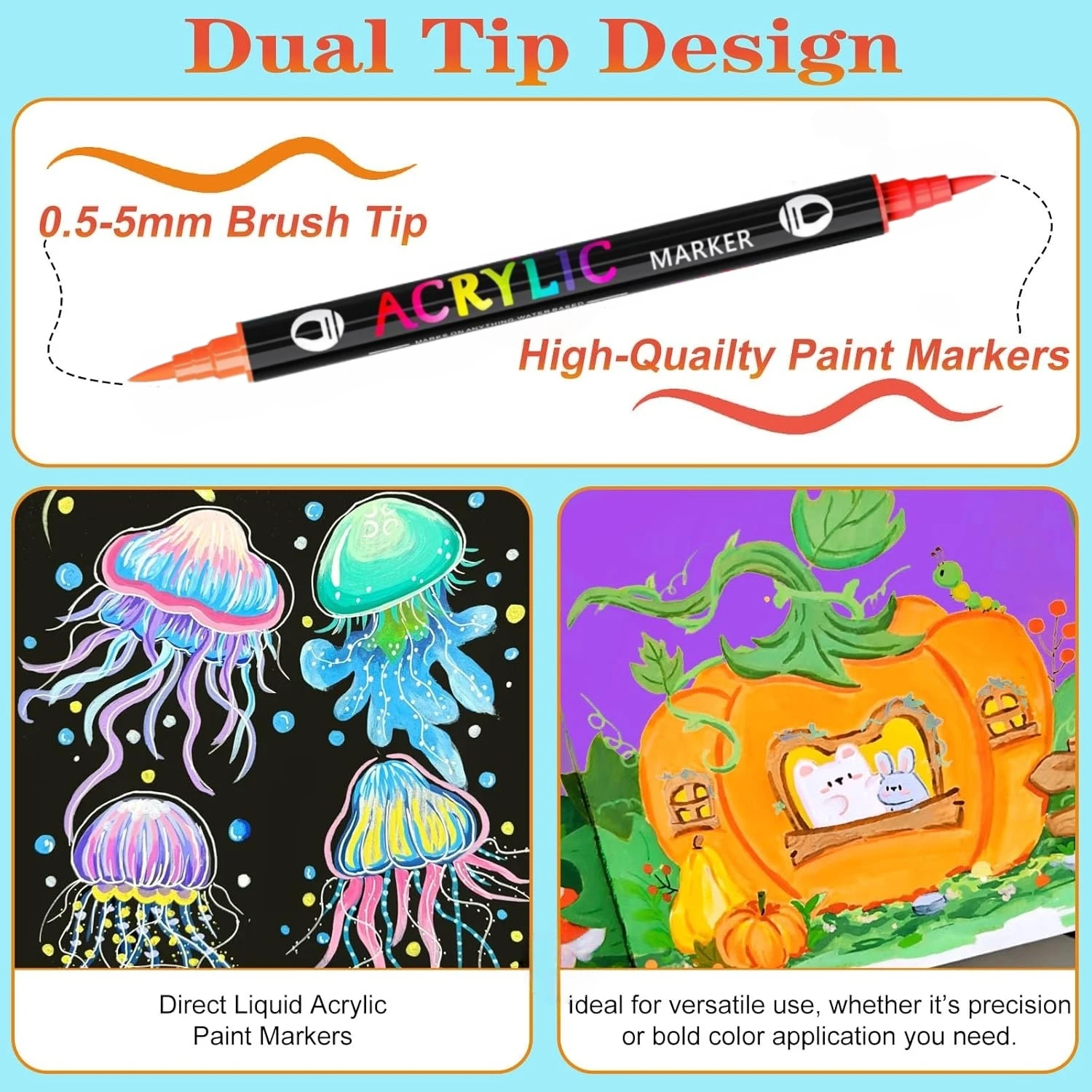 Rotuladores de pintura acrílica con puntas pincel suaves - imagen 3