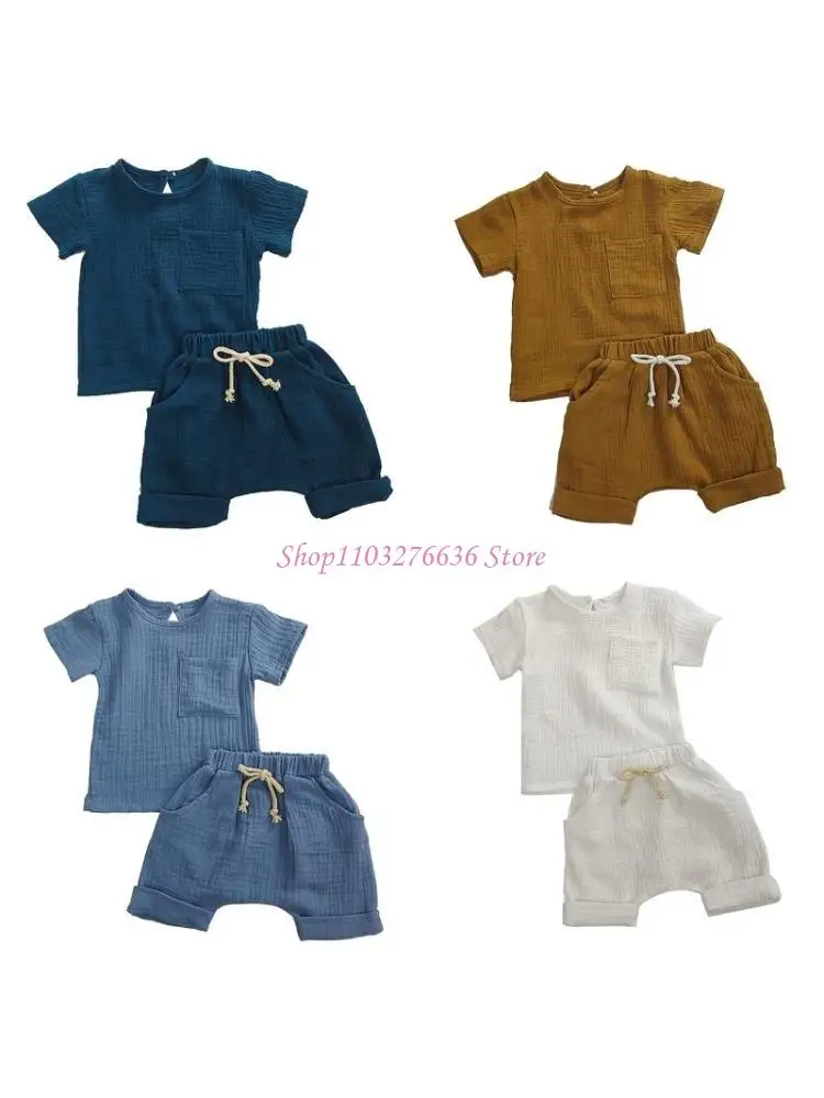 Conjunto de verano en algodón acanalado para bebé – Top y shorts - imagen 4