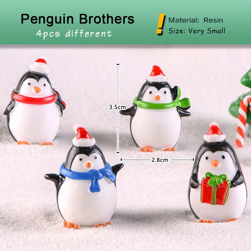 Figurita pingüino de Navidad pastel, estilo dibujos animados - imagen 4