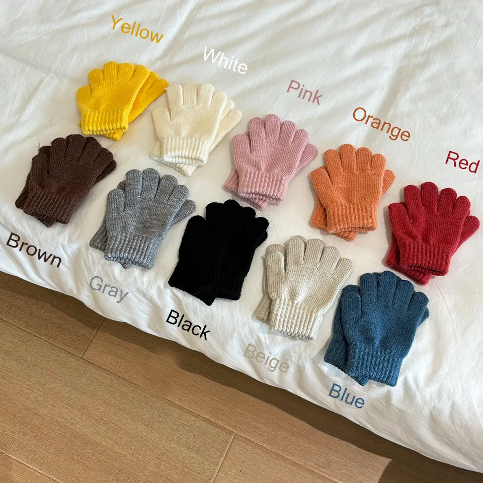 Guantes de invierno gruesos de punto para niños mitones - imagen 5