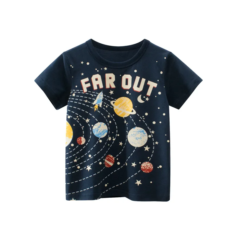 Camiseta de niño manga corta estilo americano, cómoda y veraniega