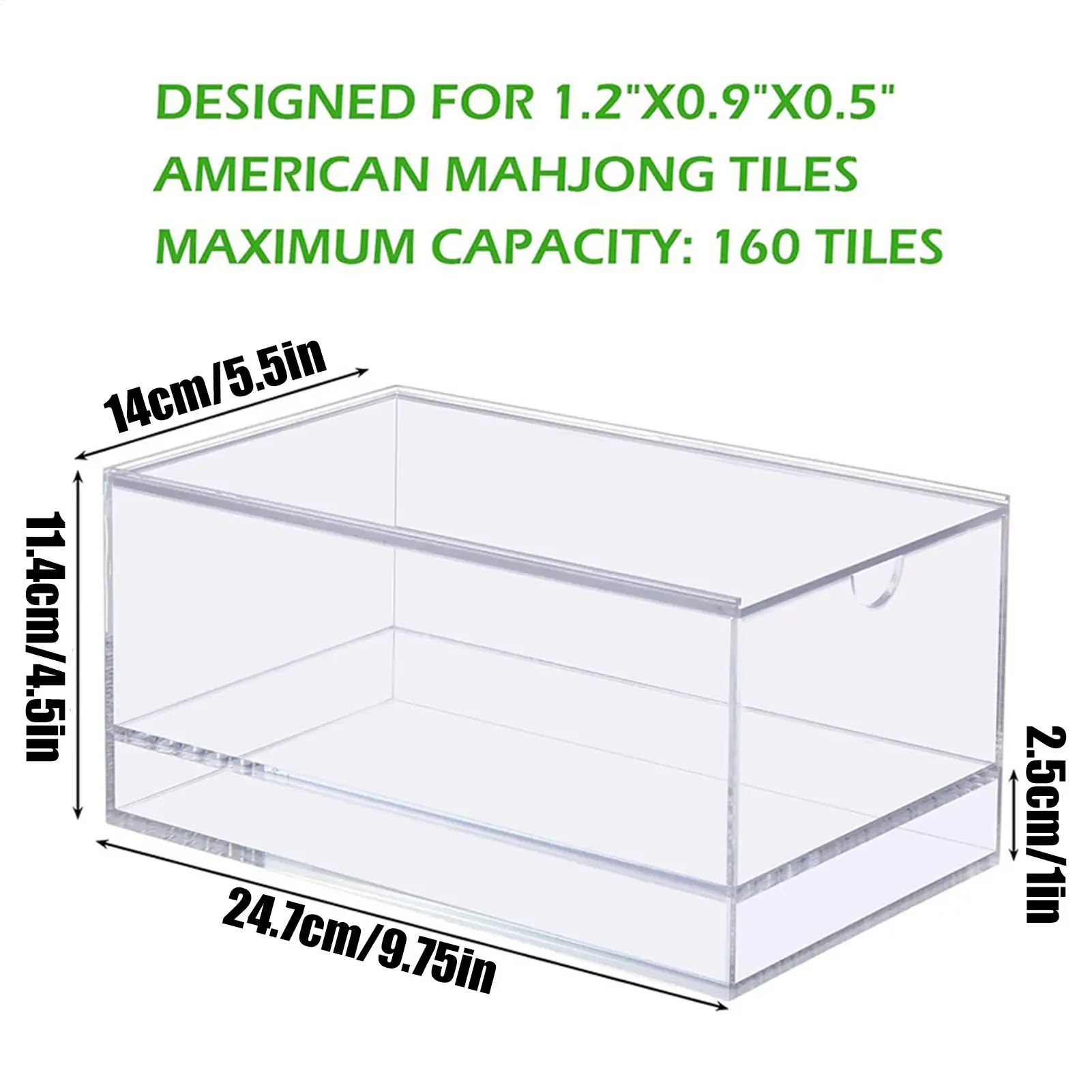 Estuche de mahjong acrílico transparente portátil para viajes - imagen 5