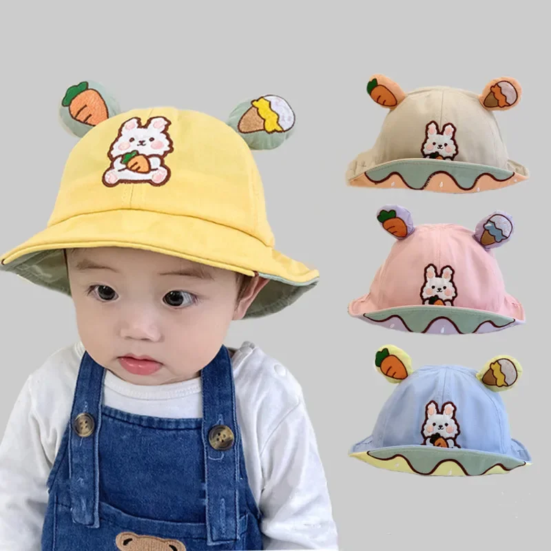 Sombrero de sol bebé tipo cubo conejito – gorra pescador ligera - imagen 2
