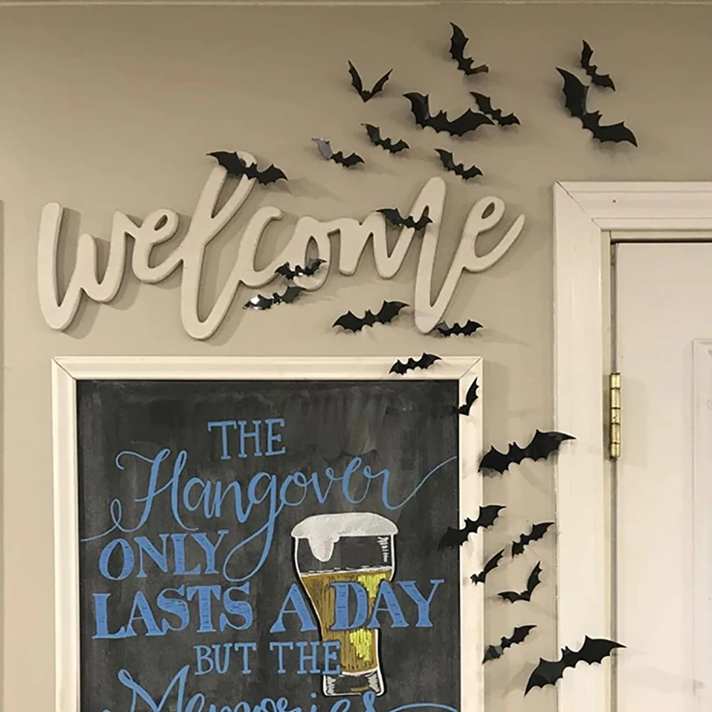 Decoración murciélagos Halloween 3D PVC negros adhesivos para pared - imagen 5