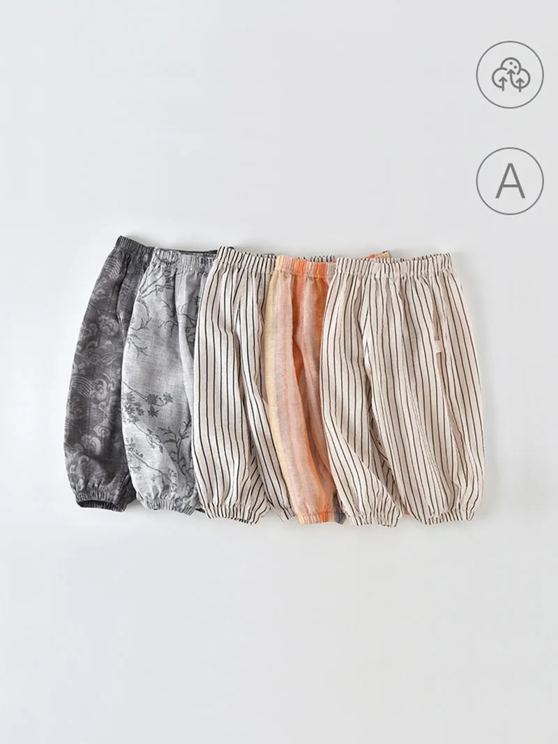 Pantalones de verano anchos ventilados para niños con rayas - imagen 2