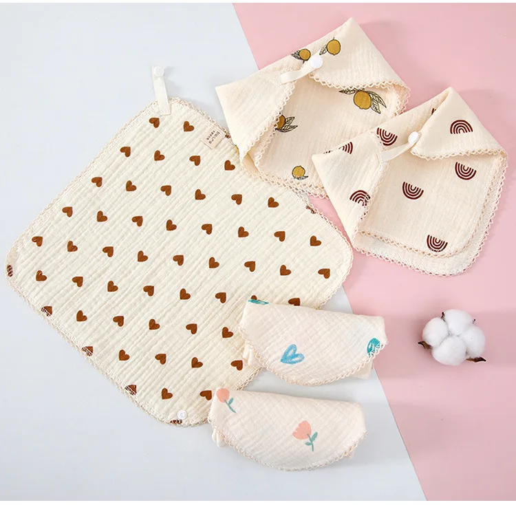 Set de baberos para bebés, pack de 5