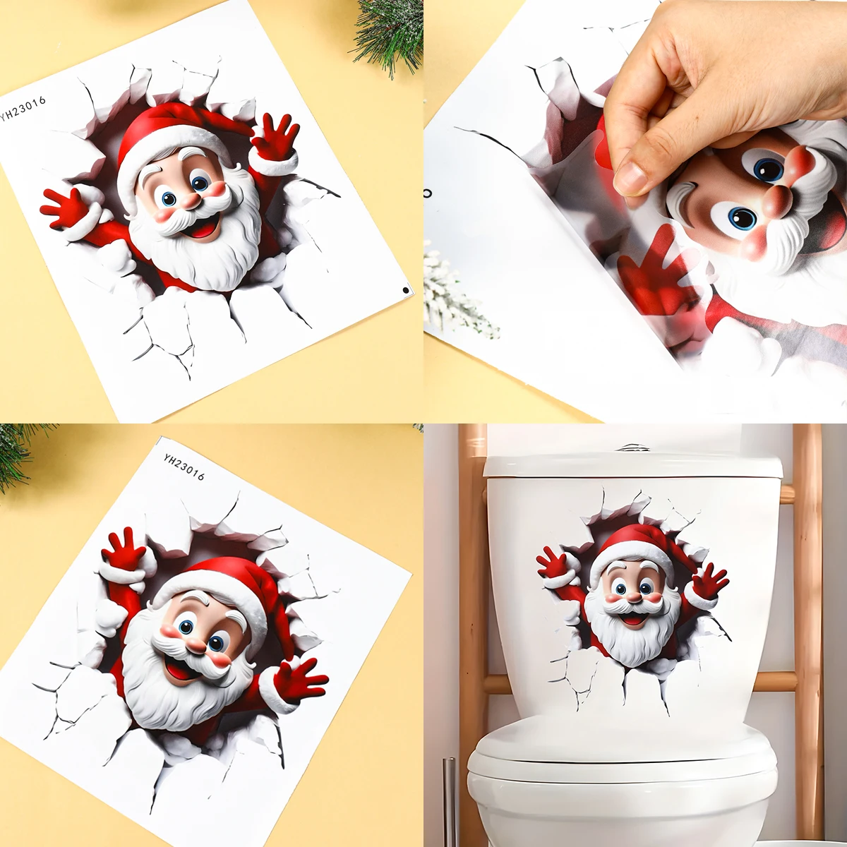 Adhesivo de baño navideño con colgante de Navidad para pared y hogar - imagen 2