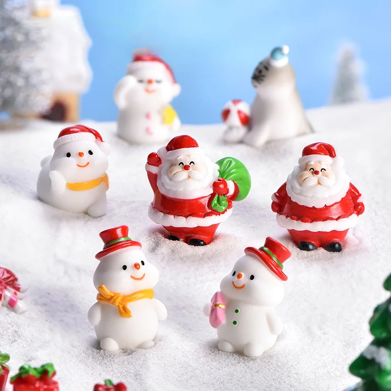 Figuras navideñas de resina – Muñeco de nieve y Papá Noel - imagen 4