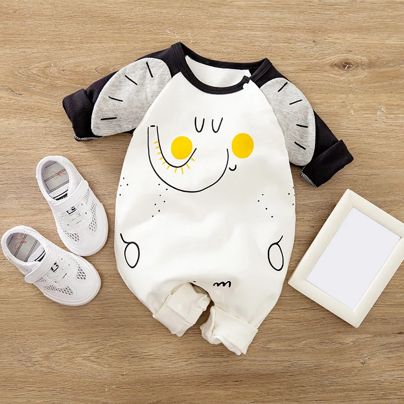 Pelele de algodón manga larga para recién nacido unisex animal dibujo - imagen 4