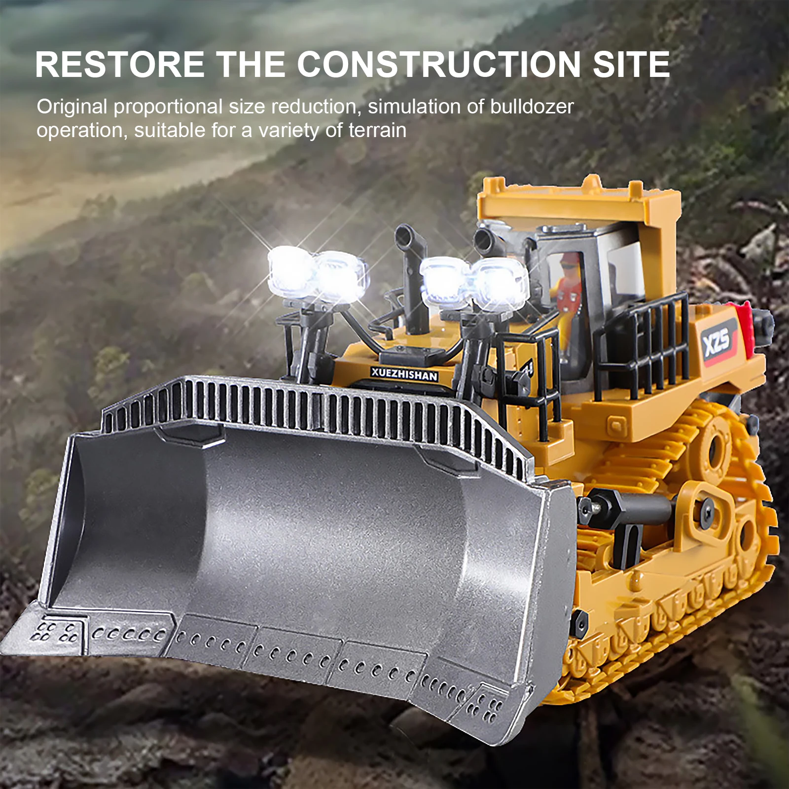 Bulldozer teledirigido 1/24 CONUSEA caqui
