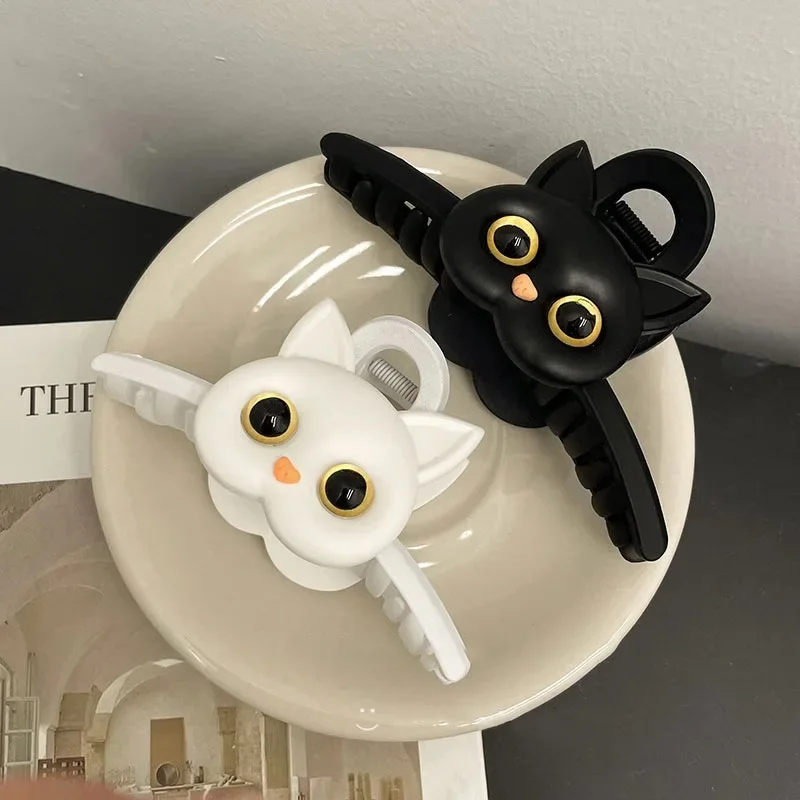 Pinza para el pelo de cangrejo y gato negro divertida infantil