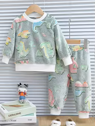 Conjunto felpa dinosaurio para bebé – Otoño invierno