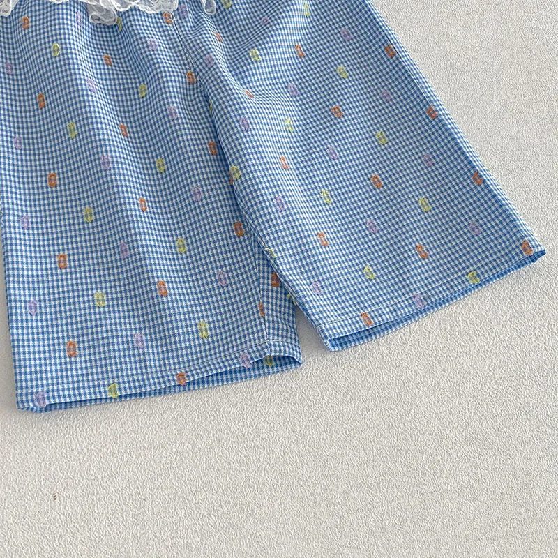 Pantalones anchos de verano a cuadros para niños con leopardo - imagen 5