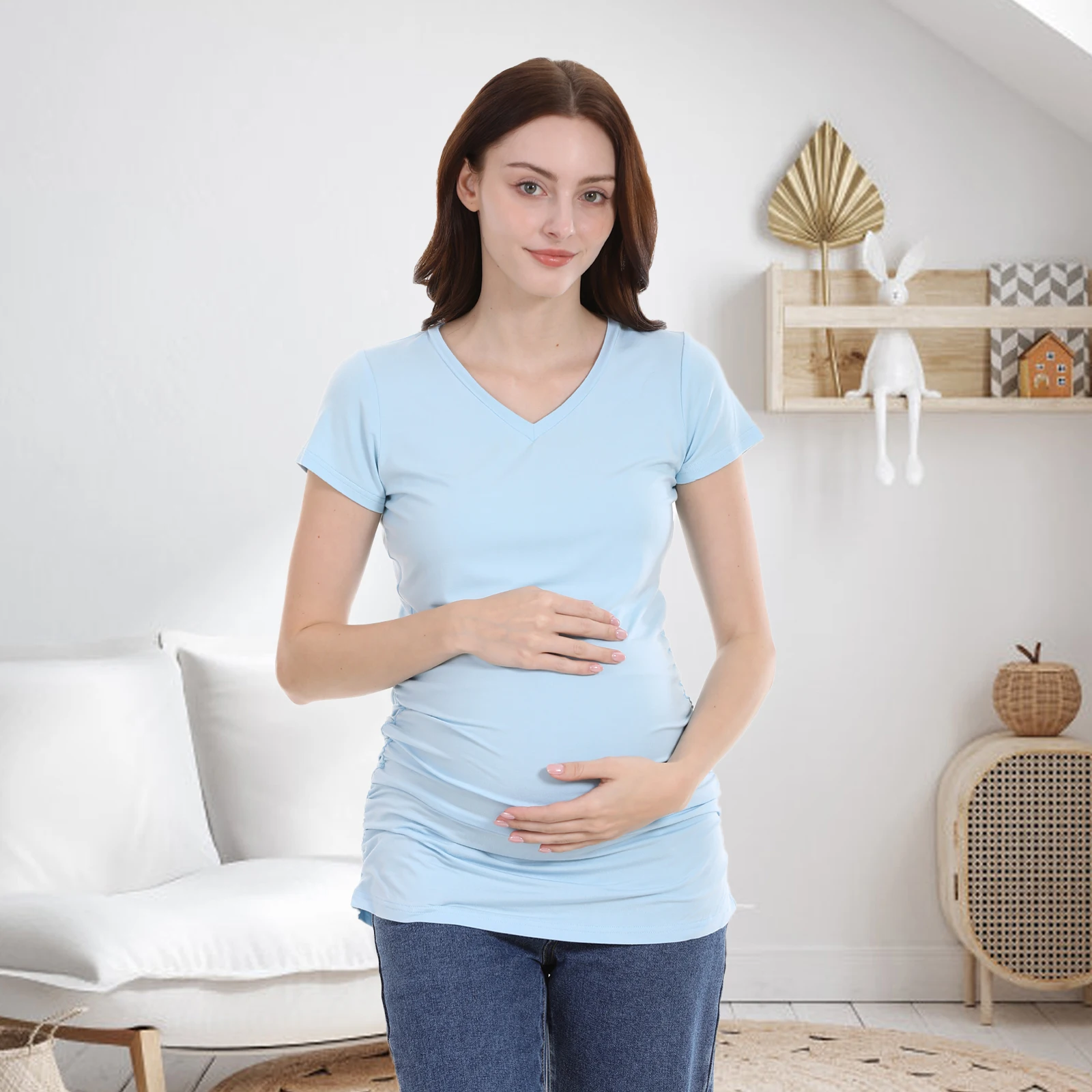 Camiseta holgada para mujeres embarazadas: estilo casual y fácil de llevar