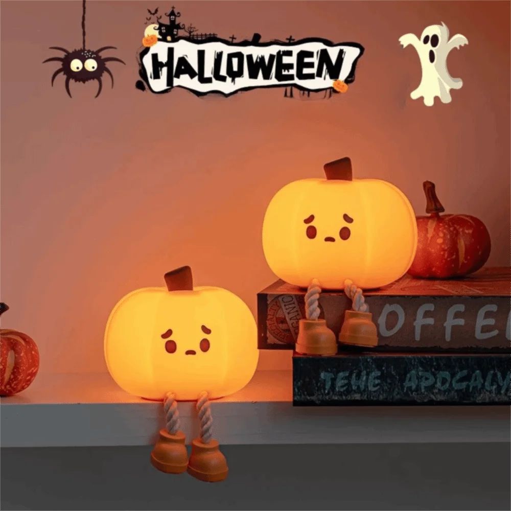 Luz nocturna calabaza Halloween de silicona con USB LED regulable - imagen 3