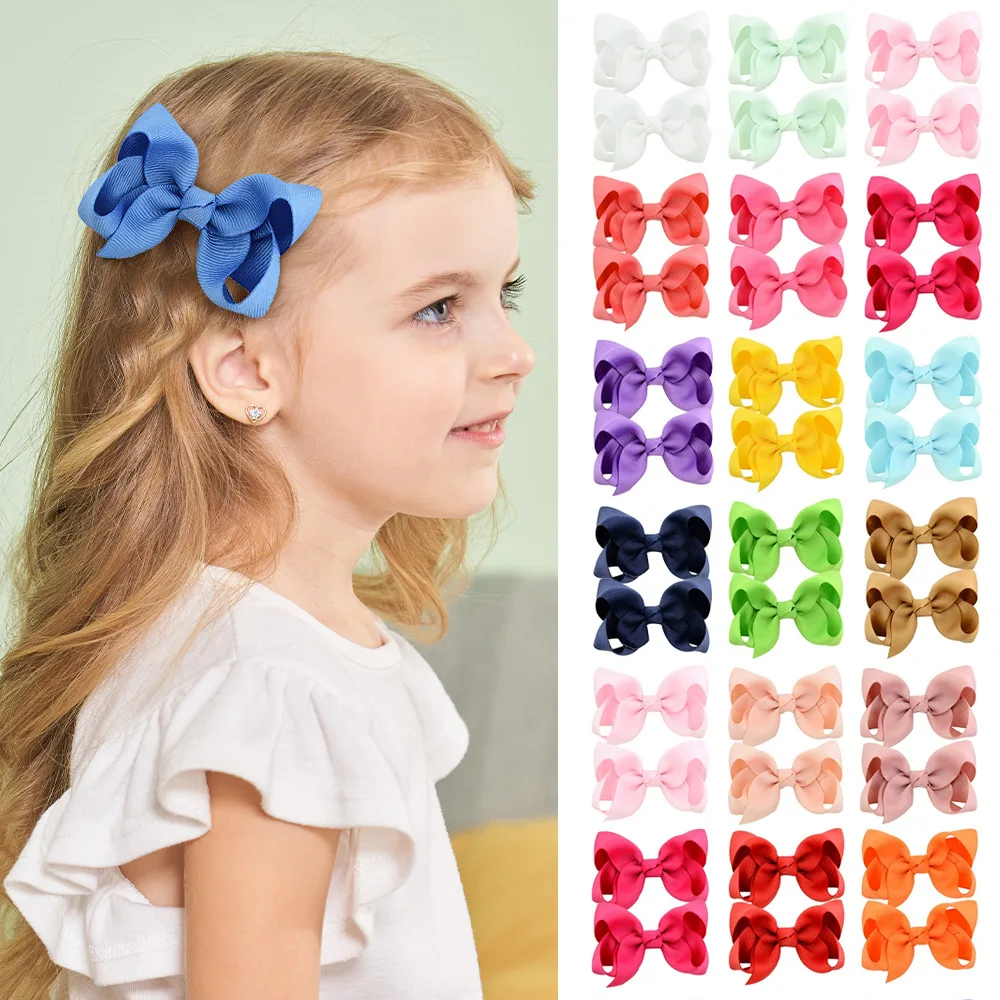 Pinzas para el pelo niña con lazos caramelo y cinta - imagen 5