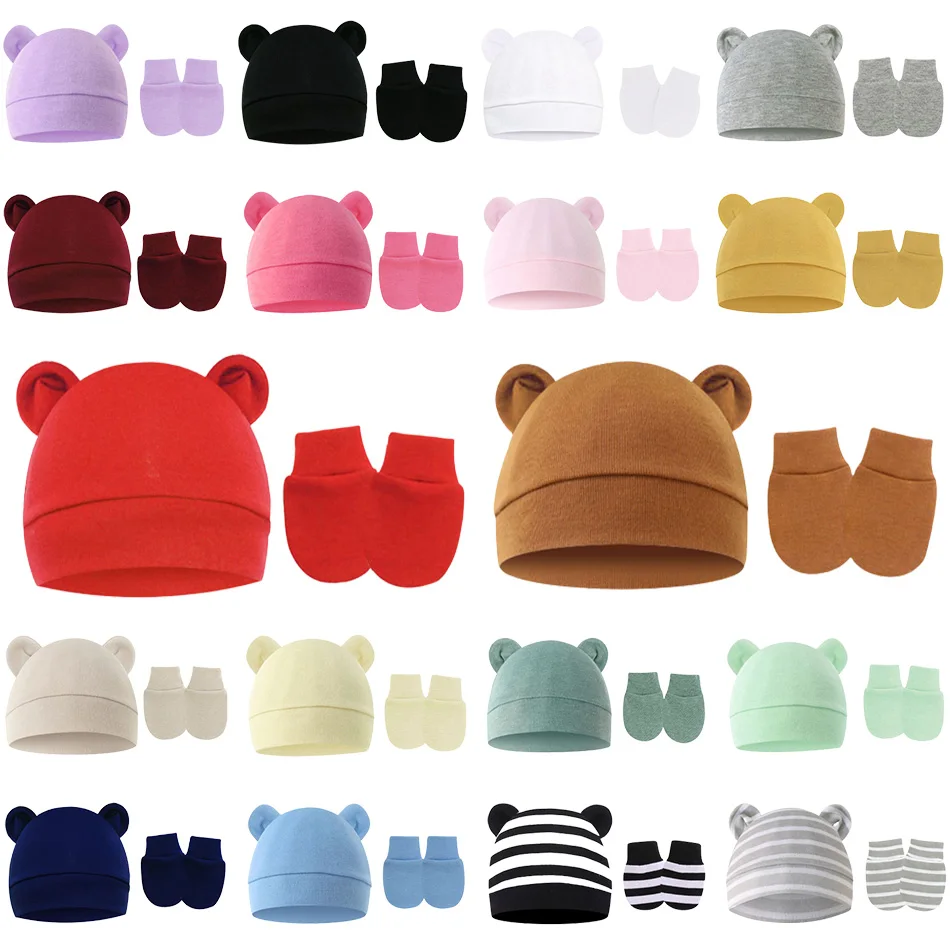 Gorro de bebé de punto cálido a prueba de viento con guantes - imagen 5