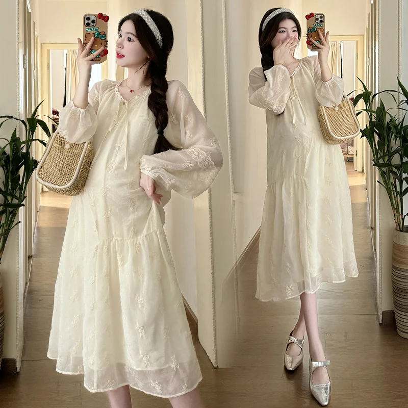 Vestido de maternidad holgado recto para mujer – estilo casual - imagen 4