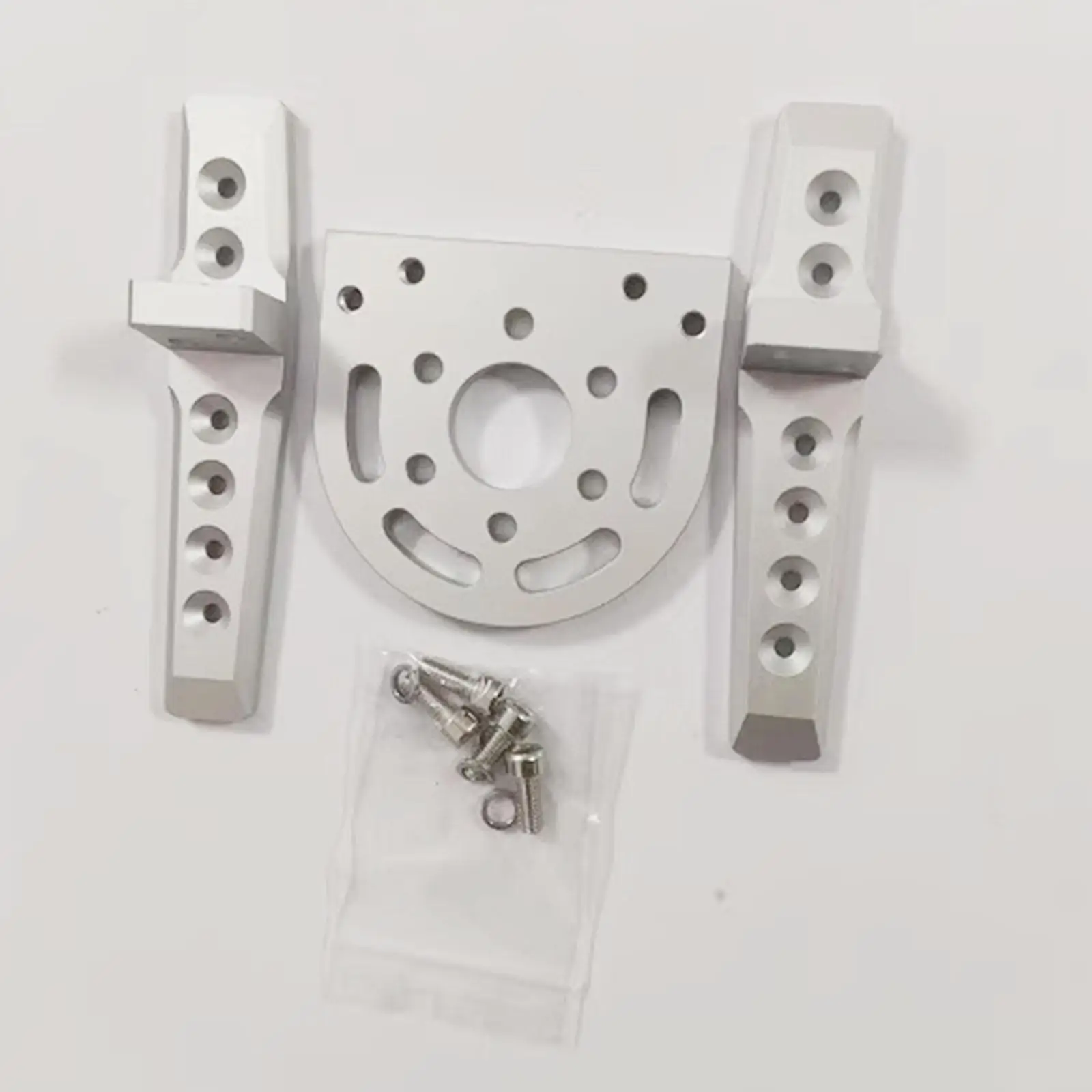 Vista frontal del soporte de motor metálico para barco RC