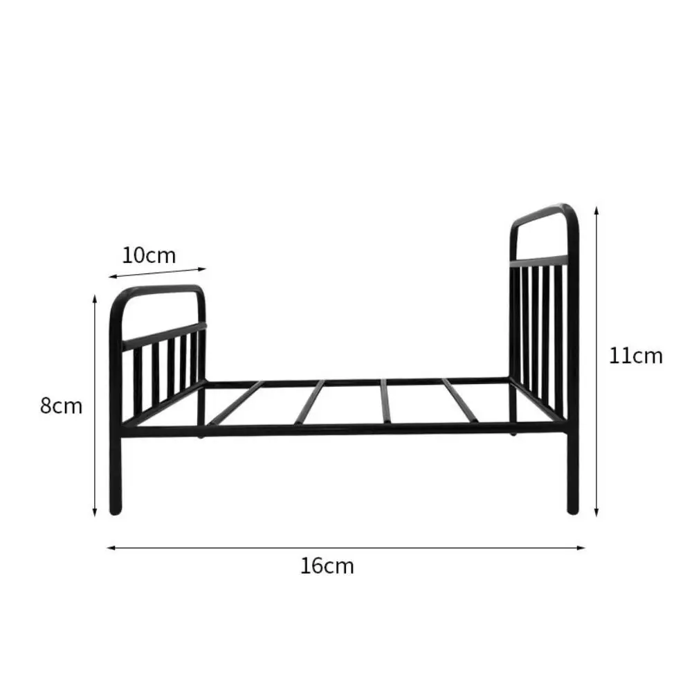 Cama muñecas hierro del estilo europeo 1:12 incluye adornos mini cuna - imagen 4