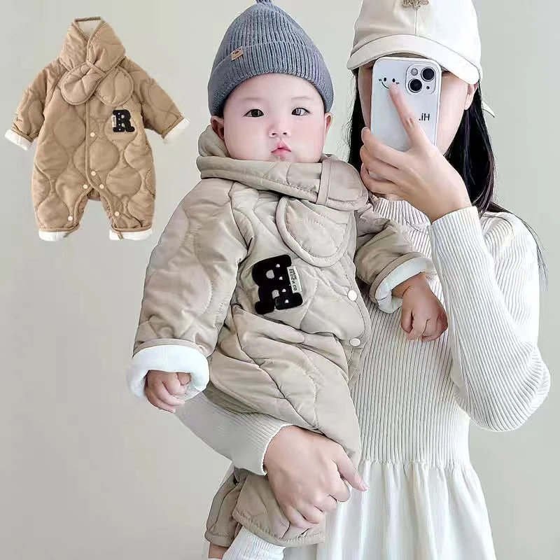 Mameluco bebé manga larga térmico otoño-invierno con bufanda - imagen 5