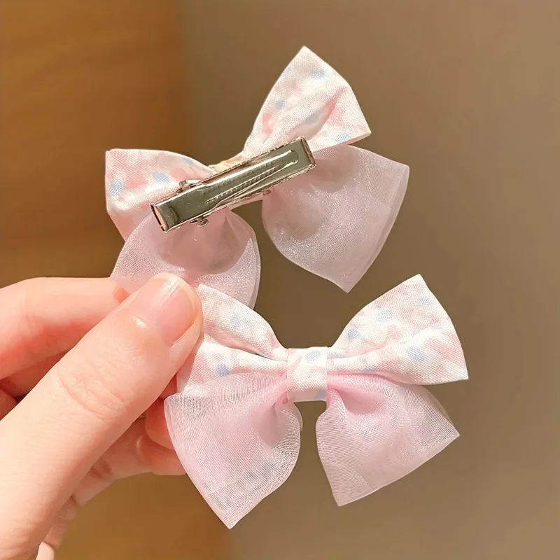 Horquillas para el cabello rosa con lazo de corona, niñas y bebés - imagen 5