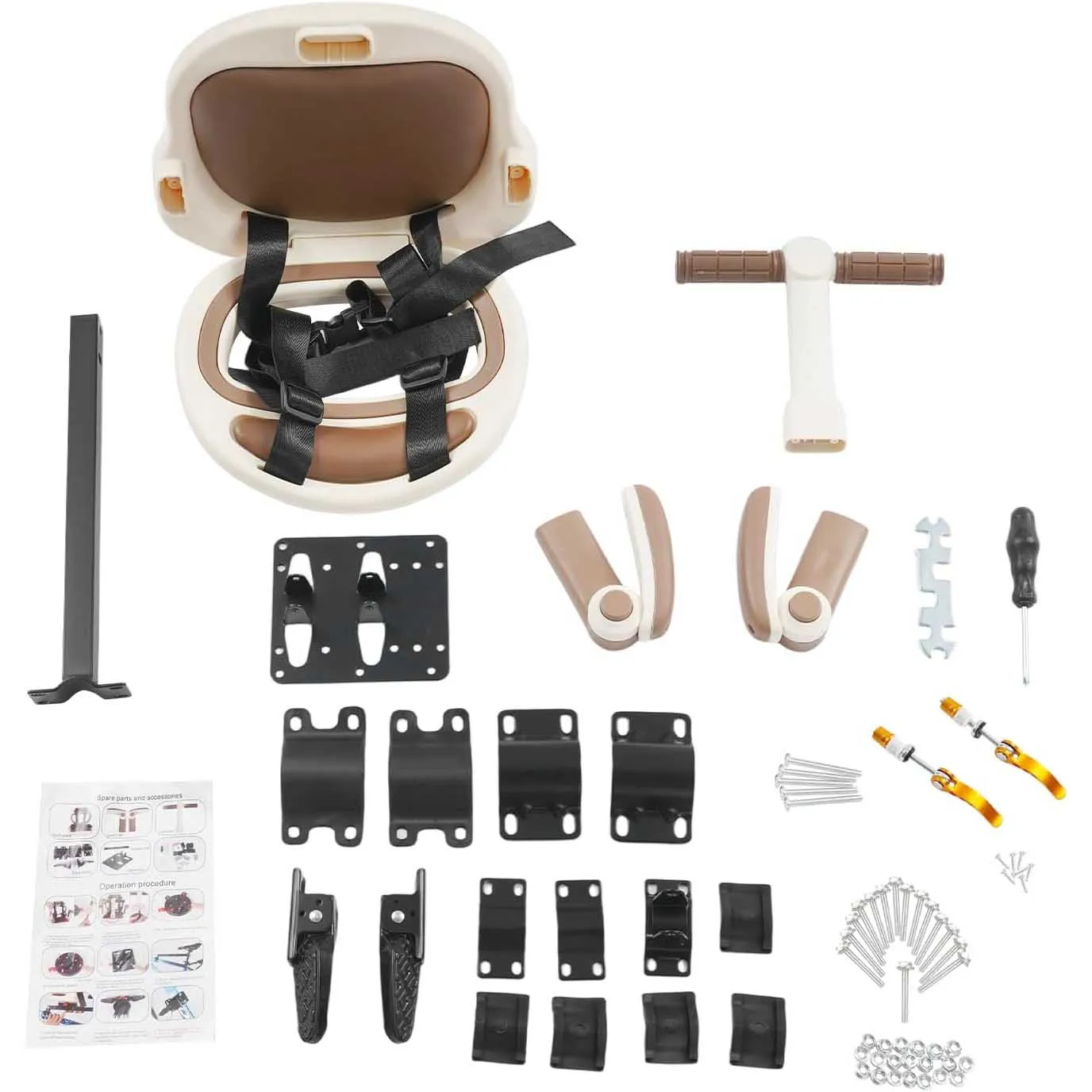 Asiento infantil para bicicleta con giro completo y soporte manillar - imagen 4