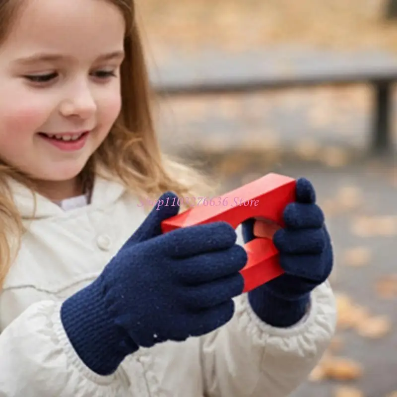 Guantes infantiles de punto elástico térmicos, abrigo en frío - imagen 4