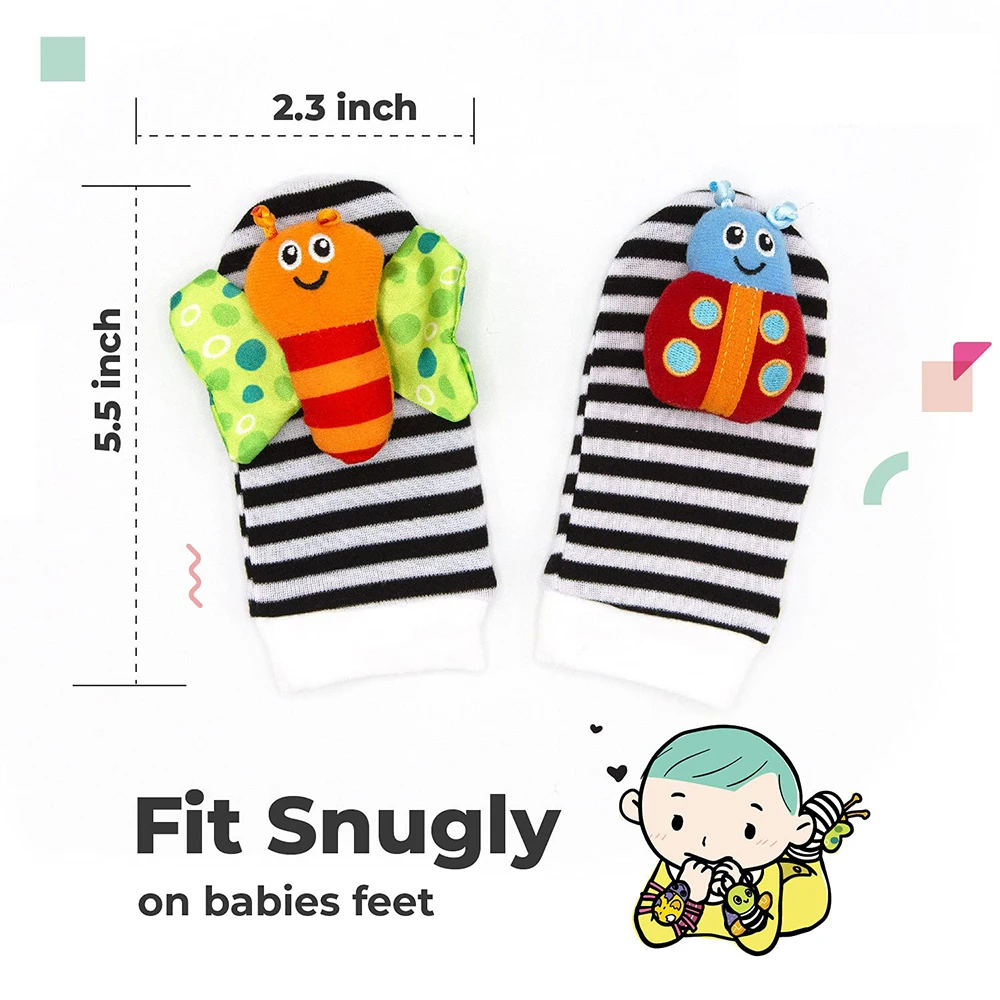 Sonajero de manos y pies para bebés recién nacidos