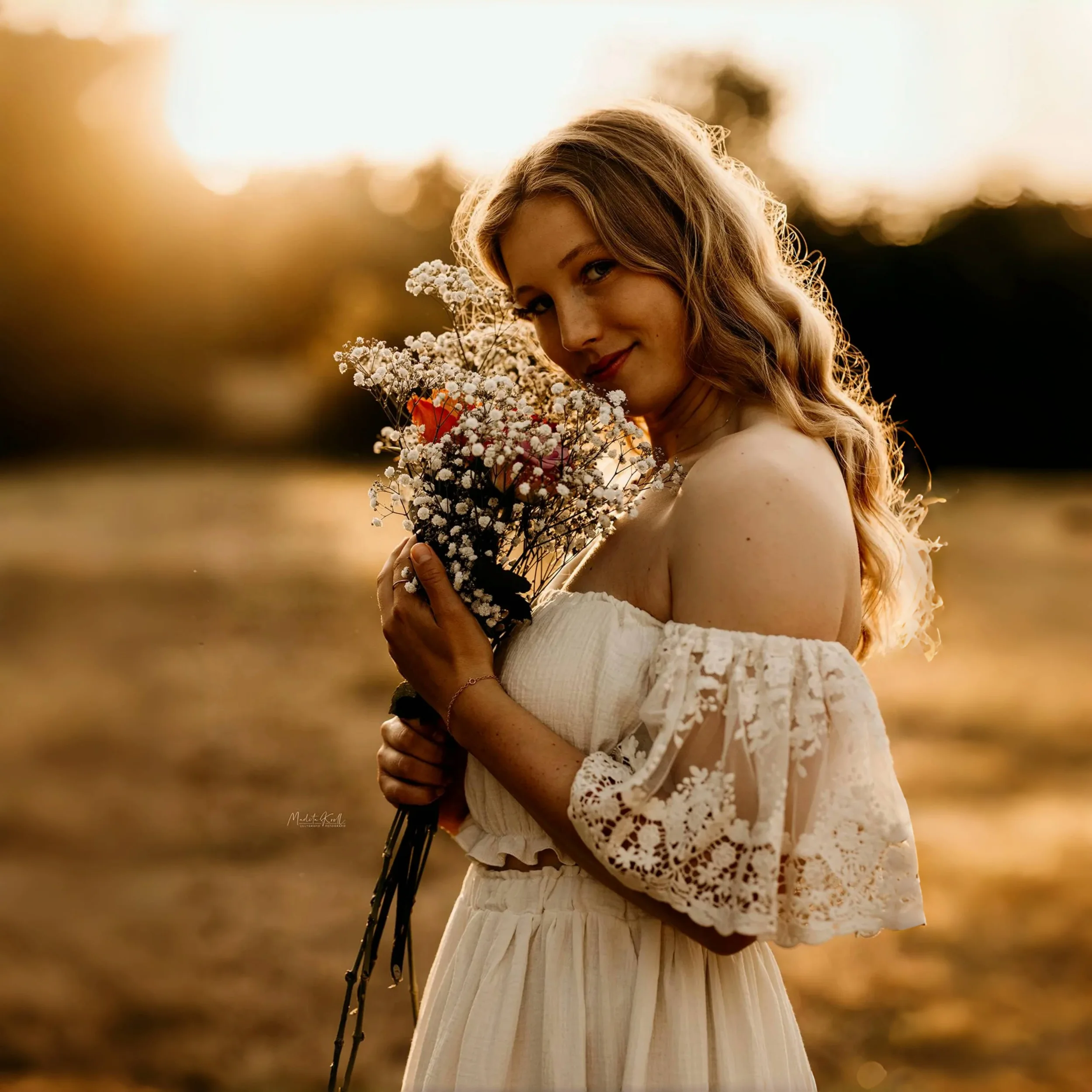 Conjunto para fotos maternidad bohemia con encaje algodón - imagen 3
