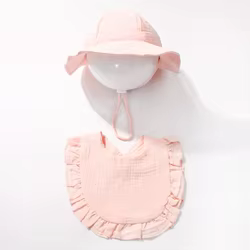 Gorro fisherman de algodón con babero para bebé, suave y cómodo