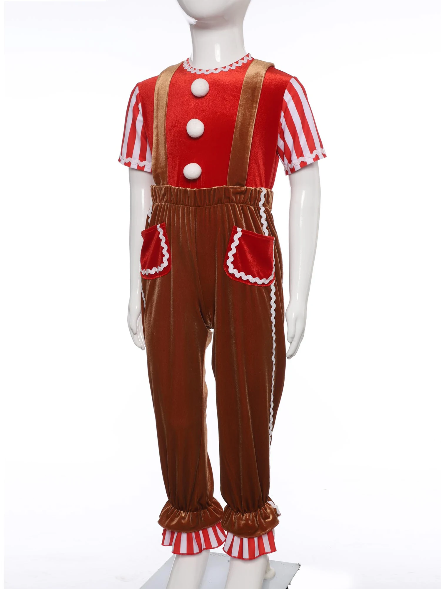 Disfraz hombre jengibre navideño para niños – traje completo - imagen 2